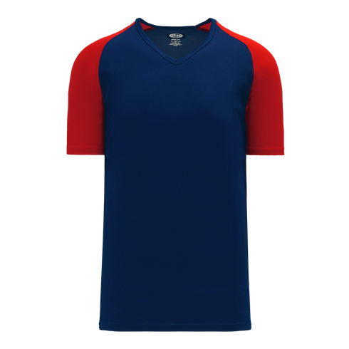 Athletic Knit V-Neck Baseball Jersey with Contrasting Shoulders (BA1375)